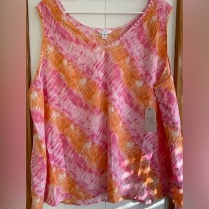 Time & Tru Tie Dye Tank | 3X
